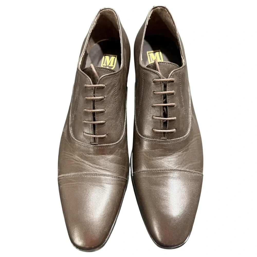 Bruno Magli Men's Brown Leather Oxford Dress Shoes Cap Toe Made in Italy‎ 13
